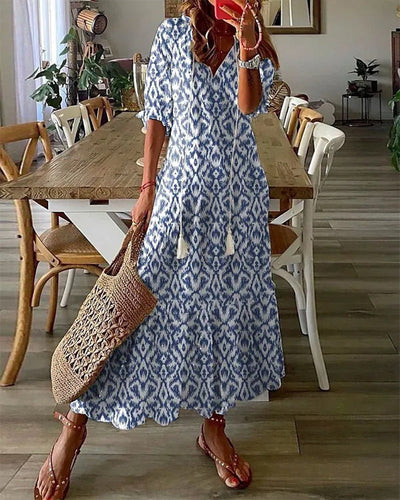 Sidsel - Elegant Boho-kjole med mavedækning