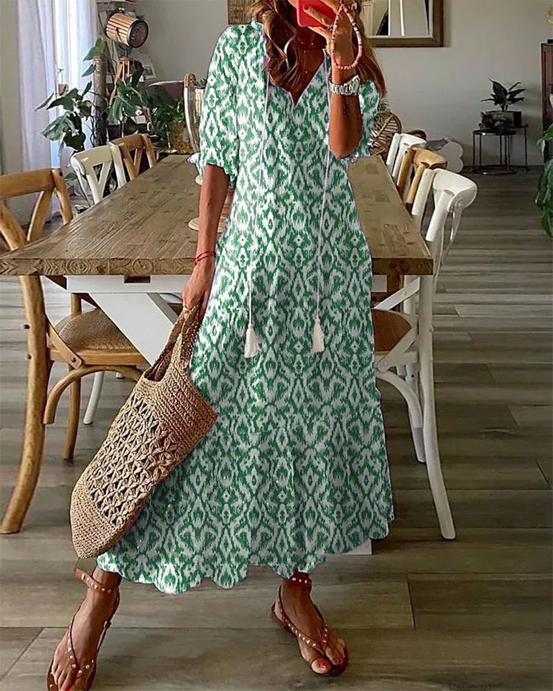 Dianna - Boho Mave Dækkende Kjole
