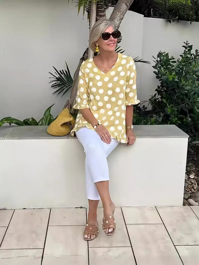 Chloe - Stilfuld Bluse med V-Hals