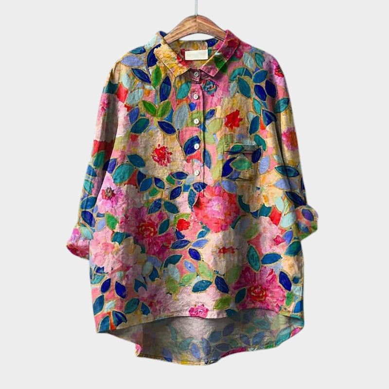 Alberta - Blomsterbluse
