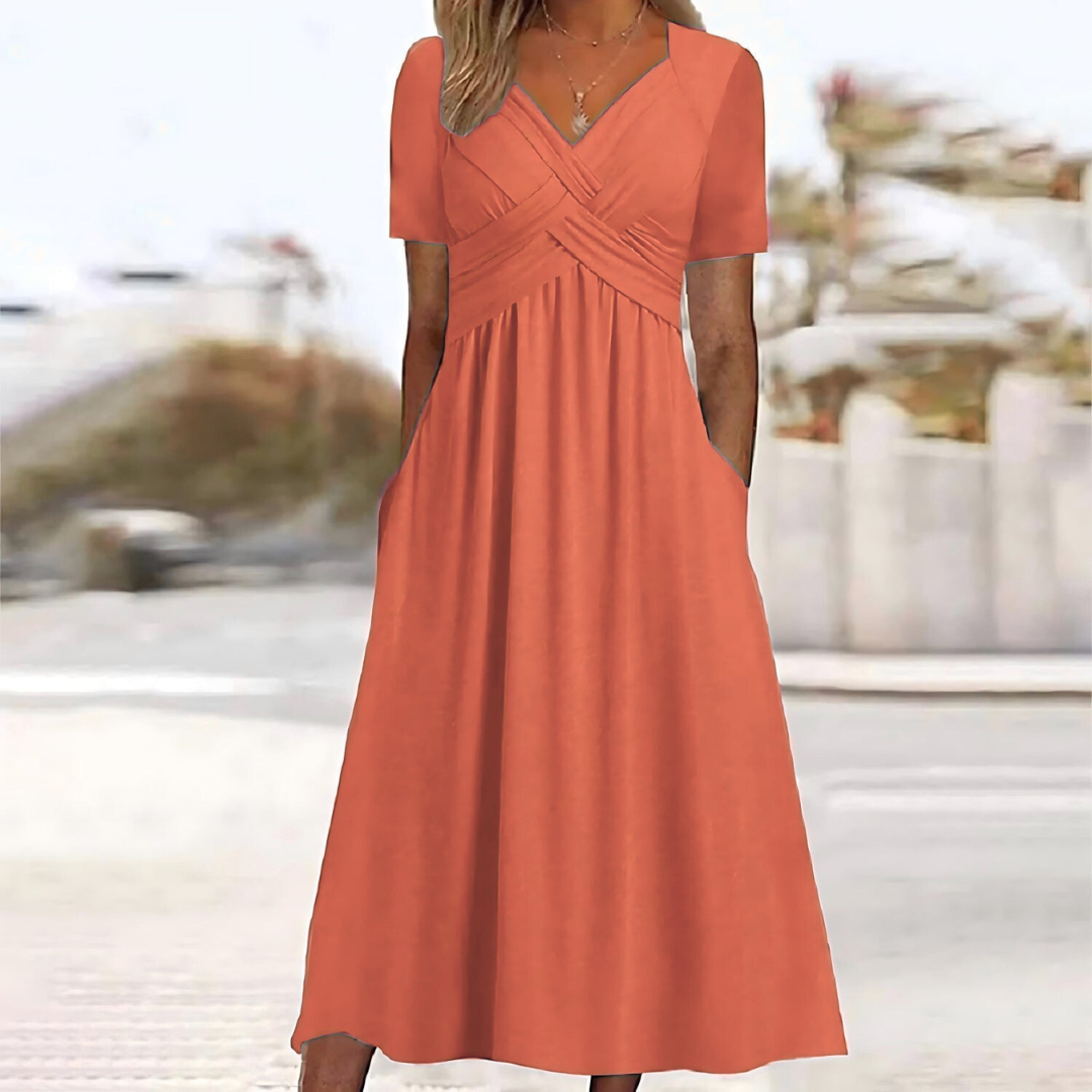 Orange | Casual midikjole