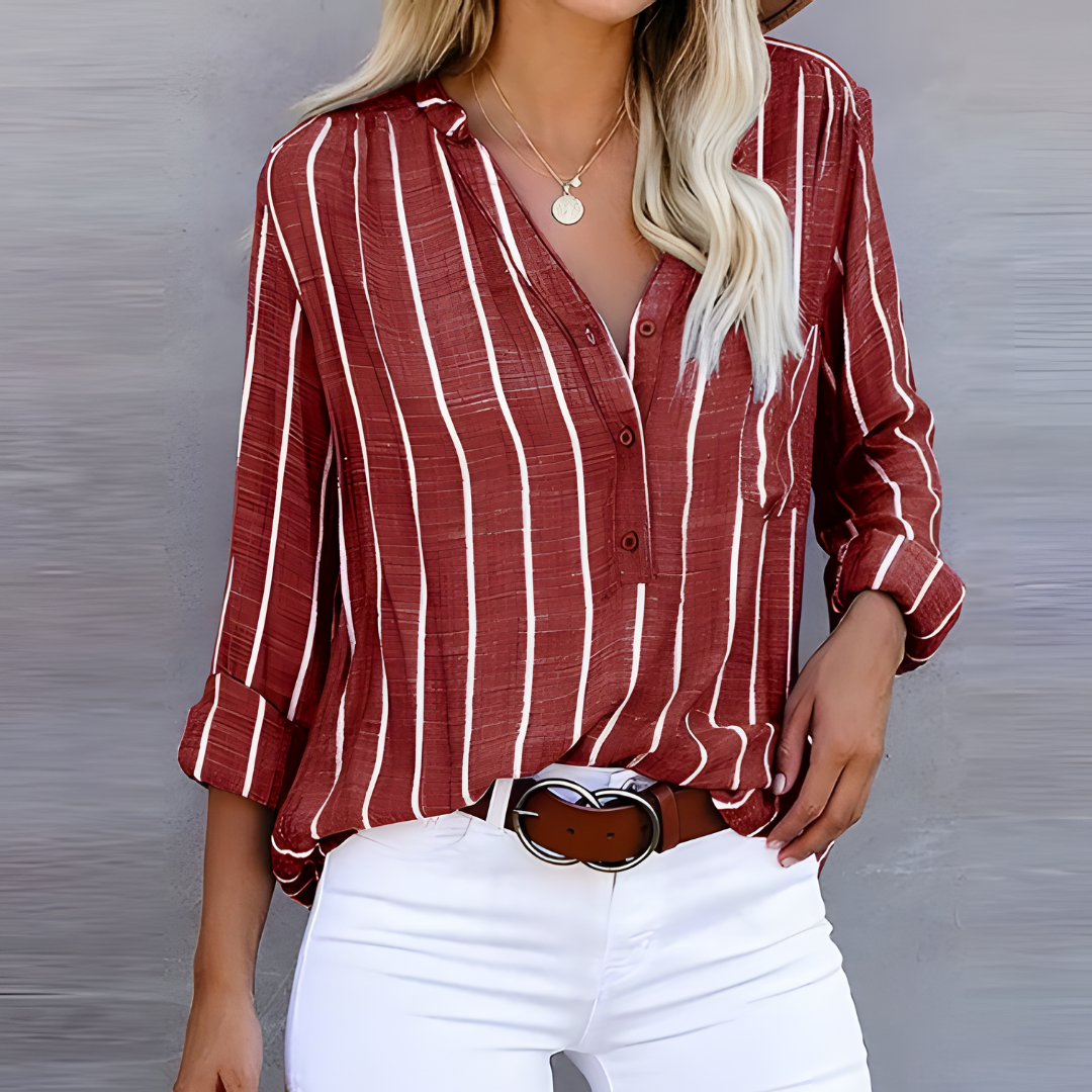 Bailey - Trendy Stribet Kvindebluse