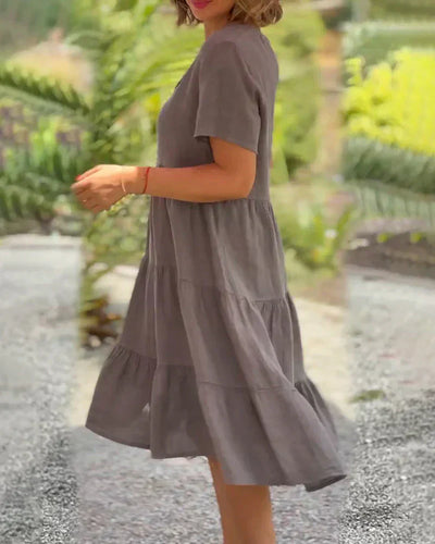 Zoey - Casual Sommer V-hals Kjole