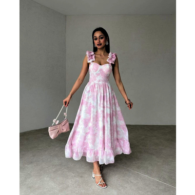 Sarah - Ruffle Midi Kjole
