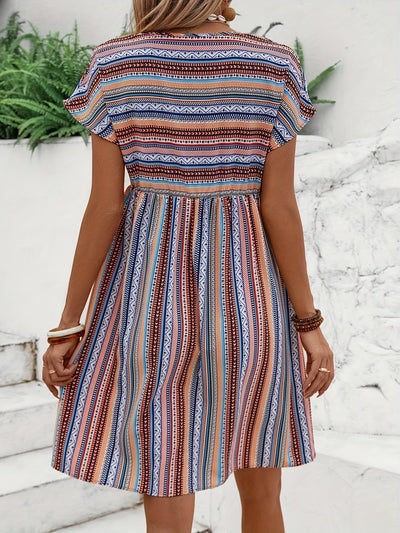 Agnes - Stribet Boho Stil Kjole