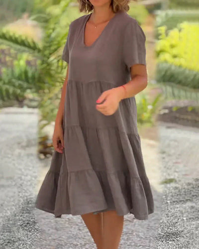 Zoey - Casual Sommer V-hals Kjole