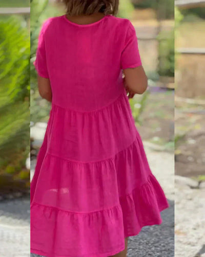 Zoey - Casual Sommer V-hals Kjole