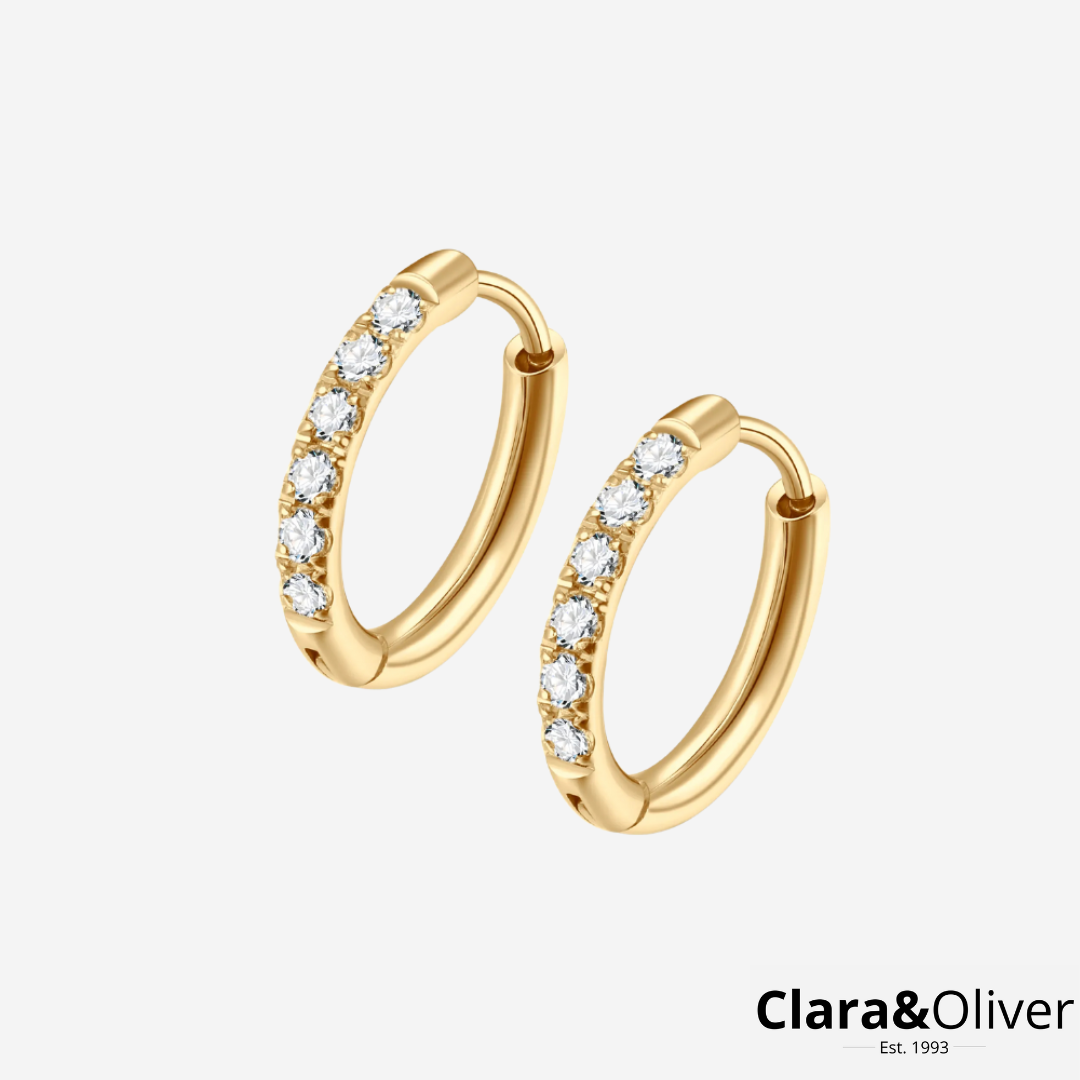 Huggie Hoops med Cubisk Zirkonia | 18K Guld