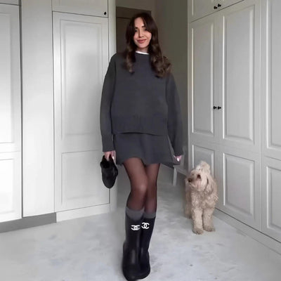 Estelle -Elegant sæt med sweater og nederdel
