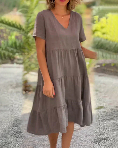 Zoey - Casual Sommer V-hals Kjole