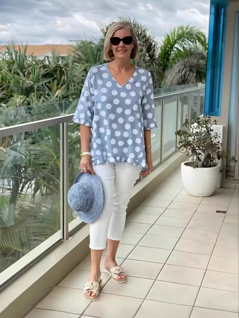 Chloe - Stilfuld Bluse med V-Hals