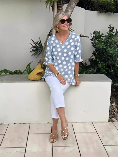 Chloe - Stilfuld Bluse med V-Hals