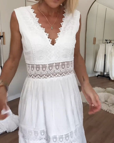 Alexa - Blonde V-Hals Cami Kjole