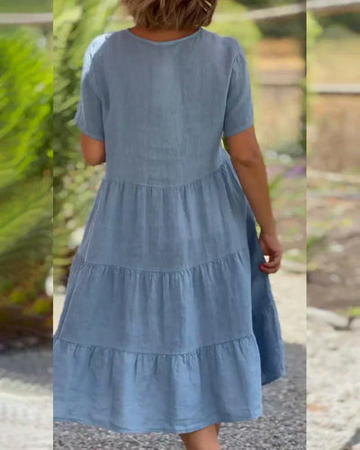 Zoey - Casual Sommer V-hals Kjole