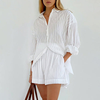 Viola - Let Button-Up og Shorts Sæt