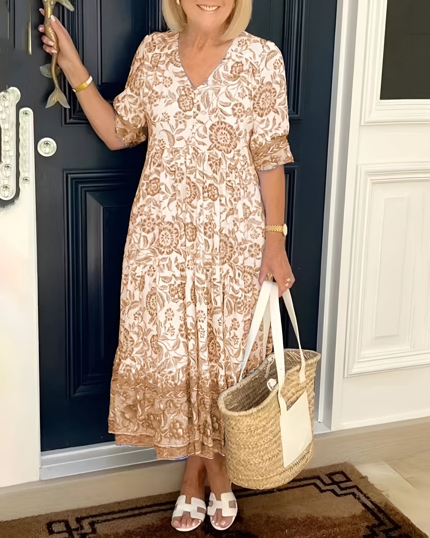 Evelyne | Elegant Kjole med Blomster