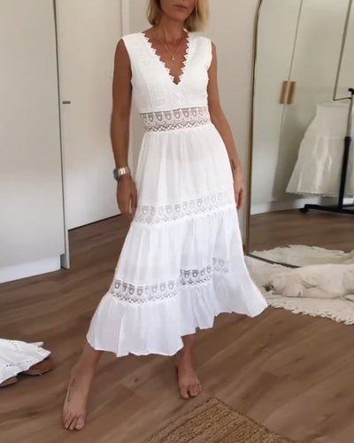 Alexa - Blonde V-Hals Cami Kjole