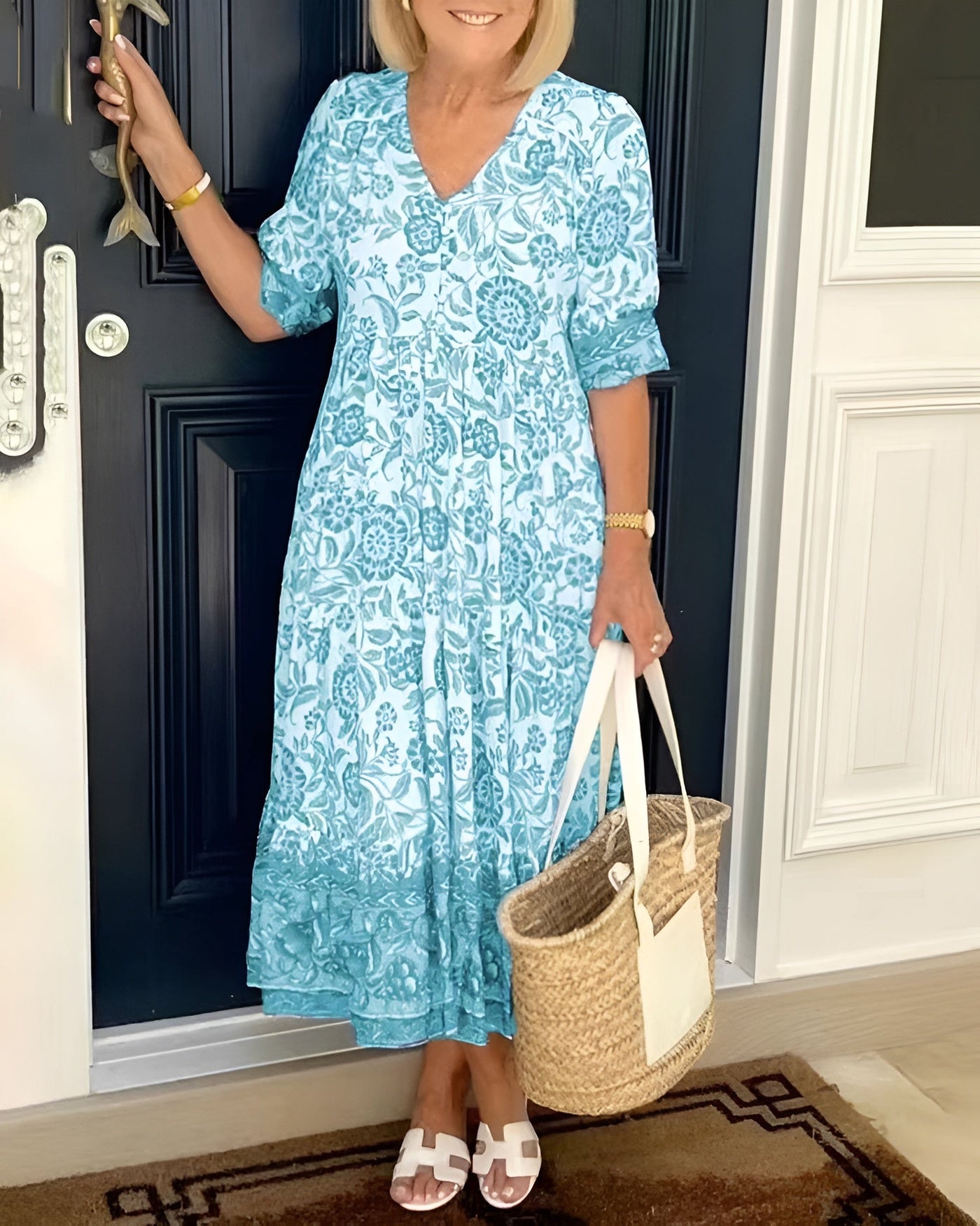 Evelyne | Elegant Kjole med Blomster
