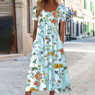 Isabella™ Boho Blomsterkjole med Mave Dækning