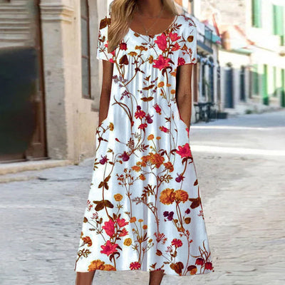 Isabella™ Boho Blomsterkjole med Mave Dækning