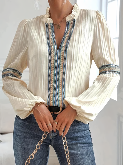 Valerie - Fantastisk Bluse med V-Hals