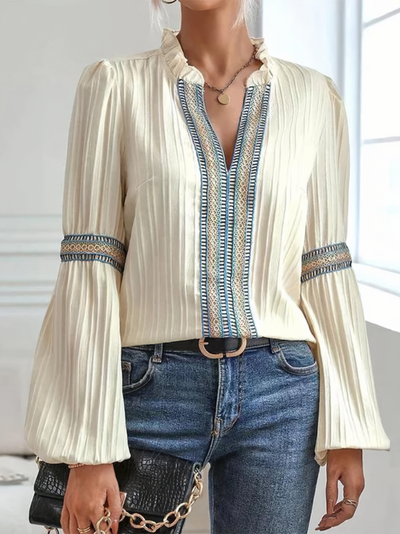Valerie - Fantastisk Bluse med V-Hals