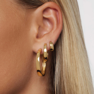 Elegant Ava Hoop Øreringe | 18K Guld