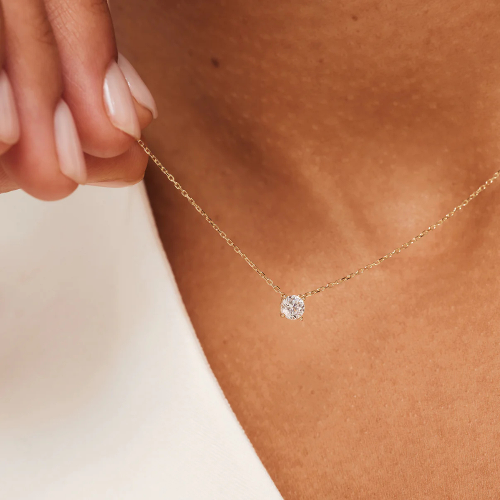 Luxe Eve Moissanite Halskæde | 14K Guld