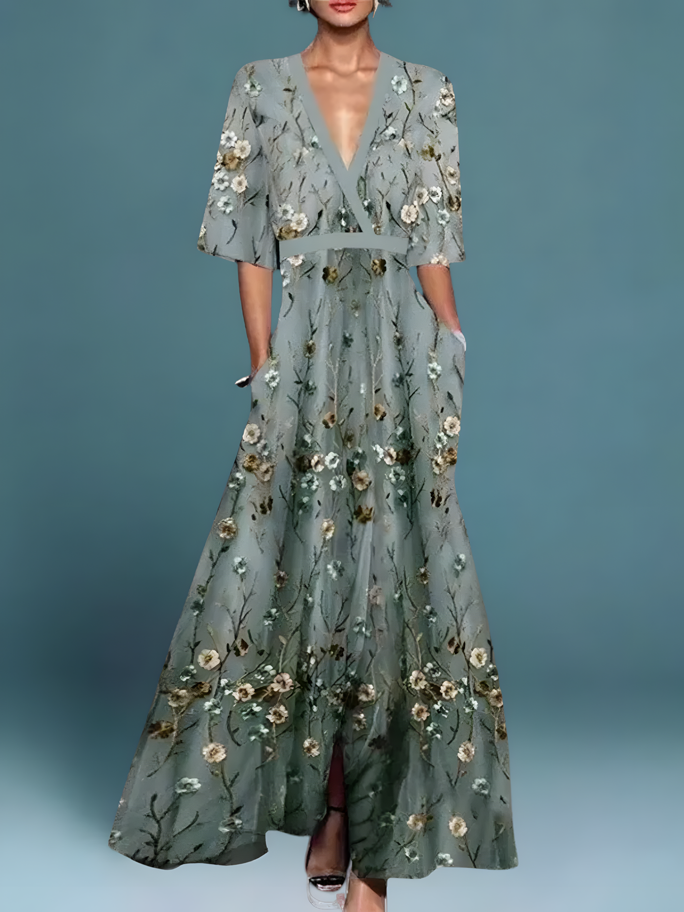 Laure | Elegant Blomstret Kjole