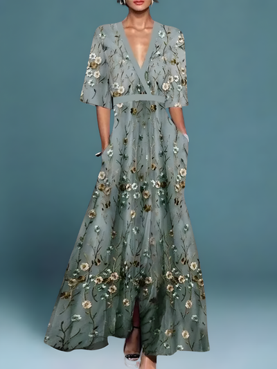 Laure | Elegant Blomstret Kjole