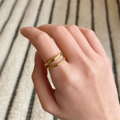 Retro-inspireret lagdelt ring