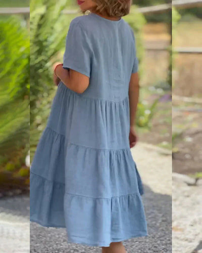 Zoey - Casual Sommer V-hals Kjole