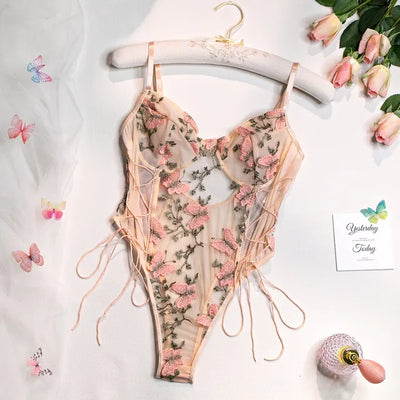 Céline - Broderet sommerfugle bodysuit