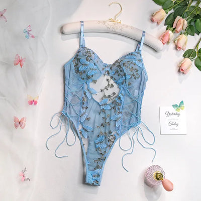 Céline - Broderet sommerfugle bodysuit