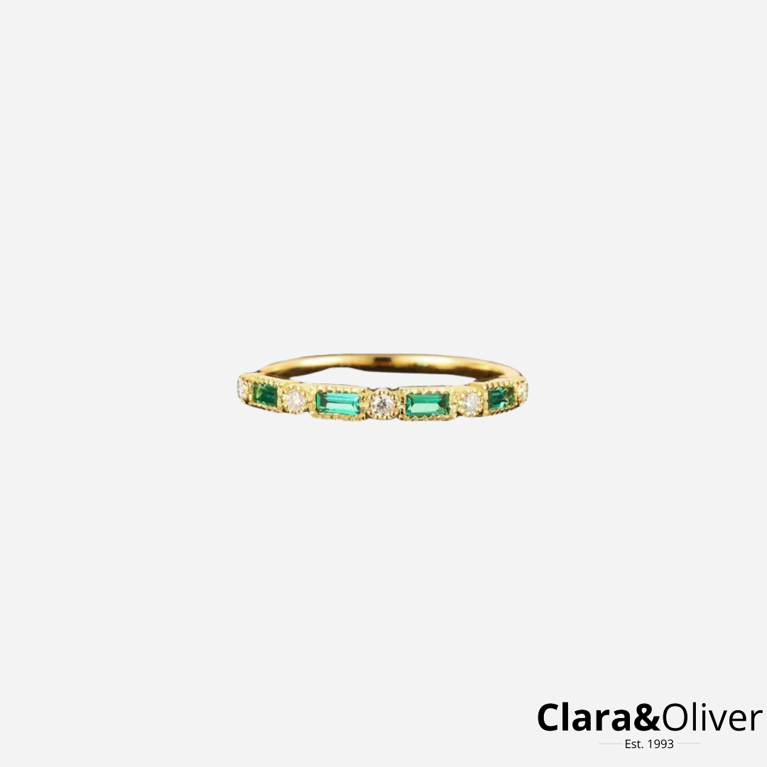 Alexia | Guld Ring med Grøn Zircon Indlæg