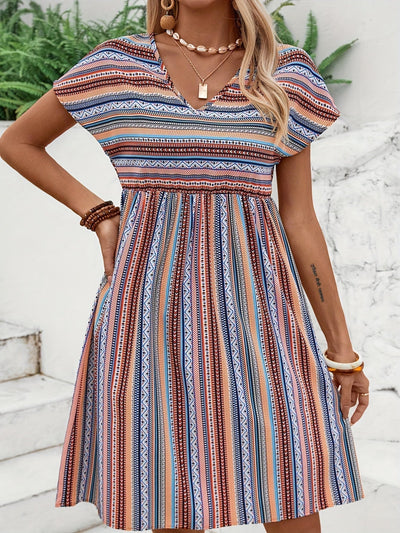 Agnes - Stribet Boho Stil Kjole