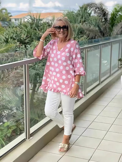 Chloe - Stilfuld Bluse med V-Hals