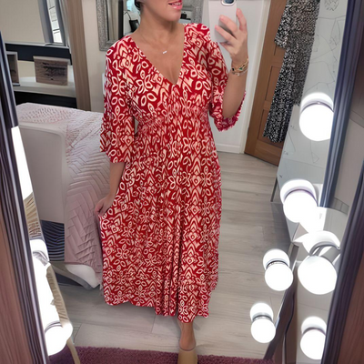 Astrid - Boho-printet kjole