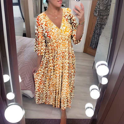 Astrid - Boho-printet kjole