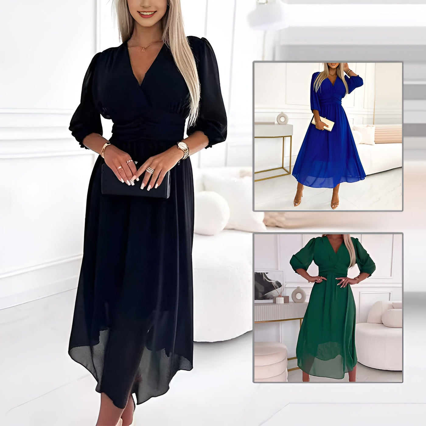 Natasha - Klassisk Chiffon Kjole
