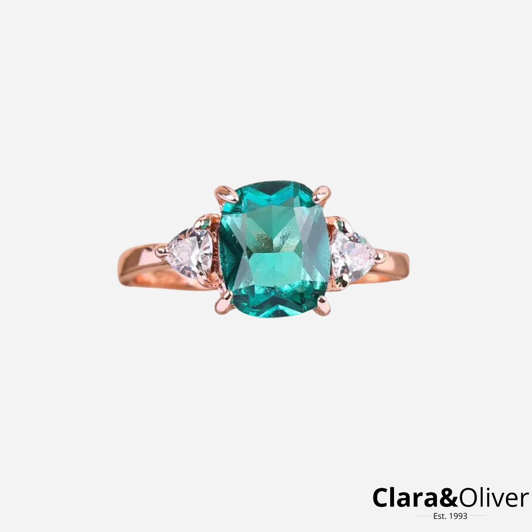 Josephine | Guld Ring Med Grøn Zircon