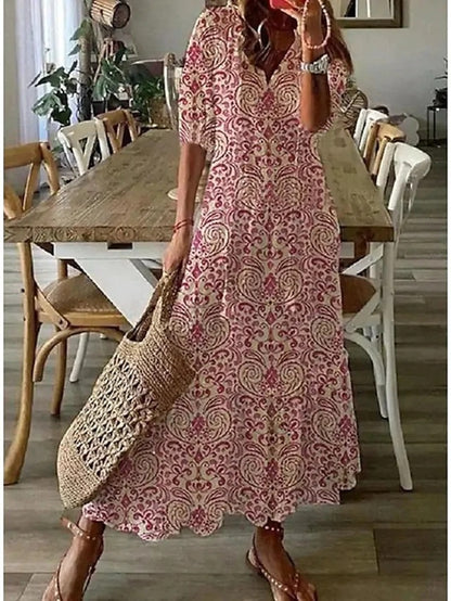 Dianna - Boho Mave Dækkende Kjole